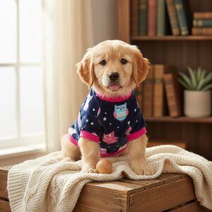 Soft Multicolor Owl Sweater for Pets Size M